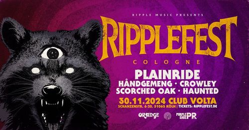 RIPPLEFEST COLOGNE - PLAINRIDE + HANDGEMENG + CROWLEY + SCORCHED OAK